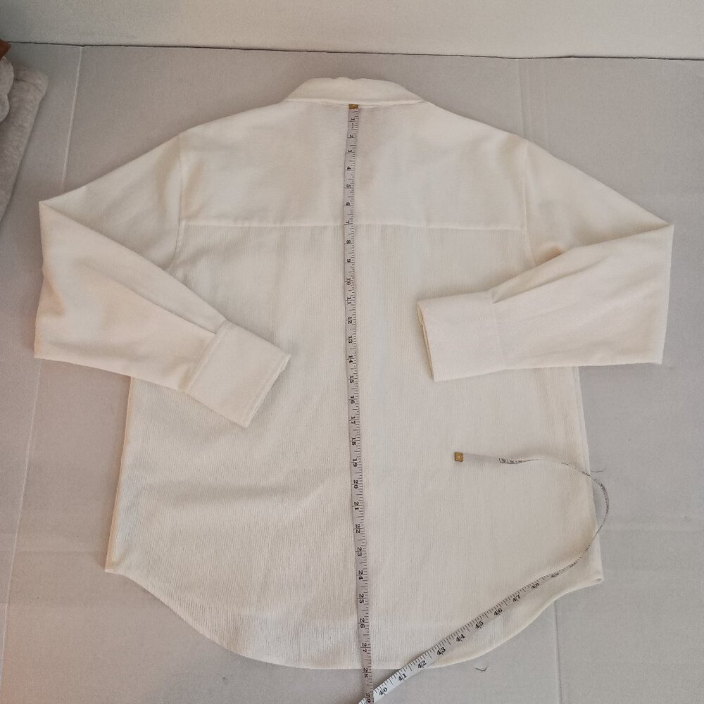 Zara Off White Corduroy Shirt Women’s M Cottagecore - Picture 12 of 15